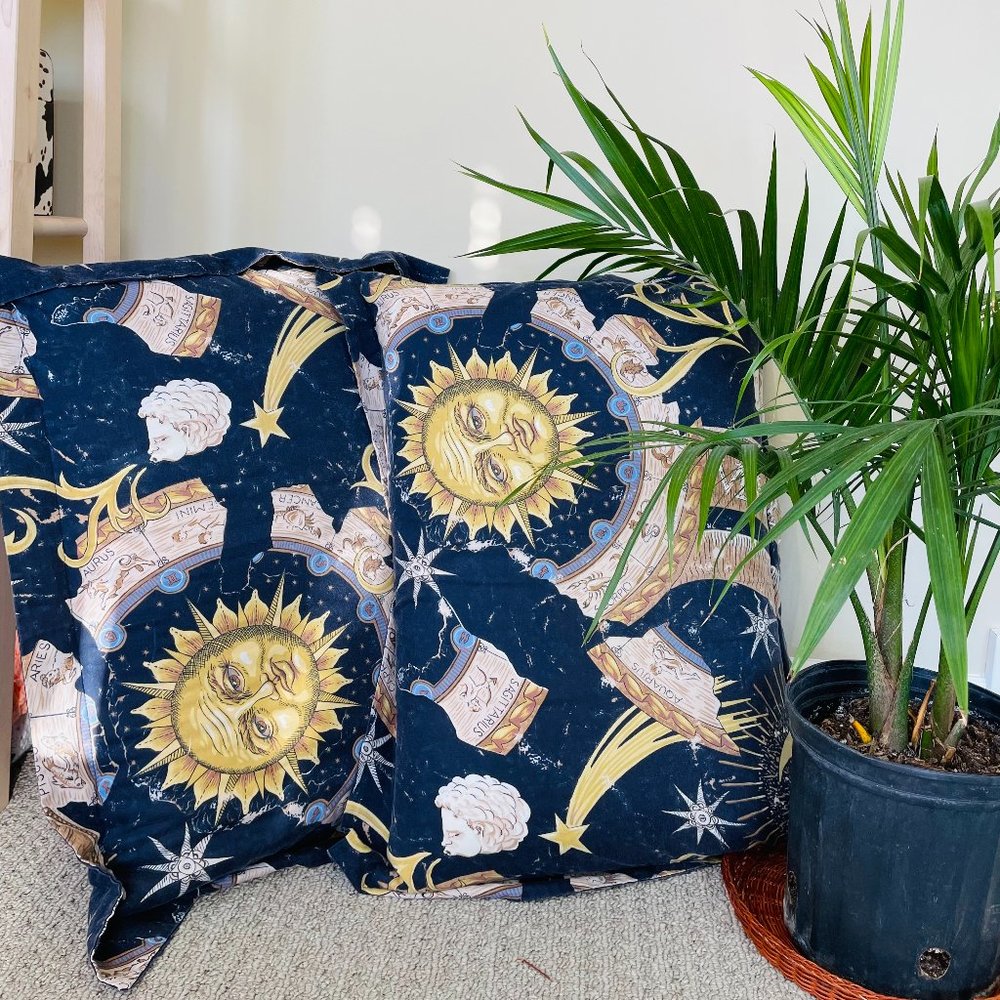 celestial astrology set of pillow cover shams